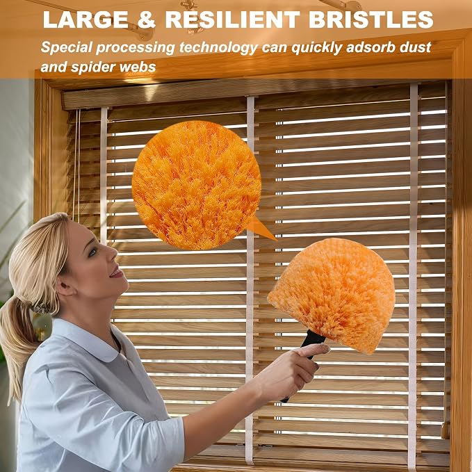 2 Pack Robust Cobweb Duster Head Brush – Superior Twist-On Web Cleaning Tool – - Image 6