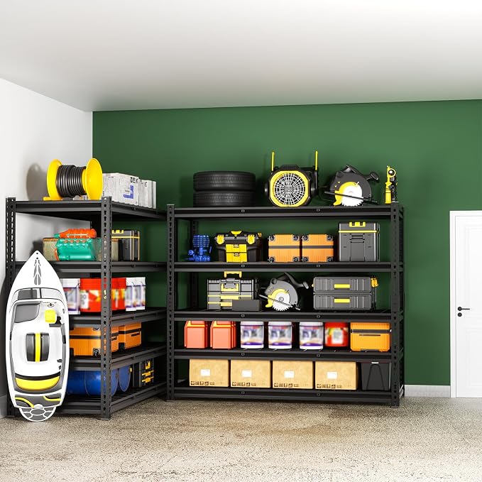 5-Tier 60" W X 24" D X 72" H Storage Shelves 3000LBS Garage Shelving Metal - Image 2