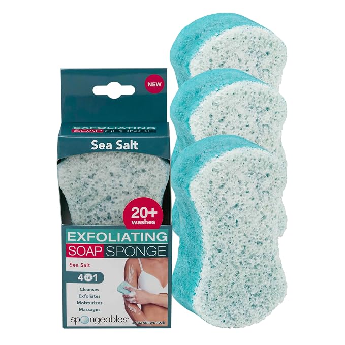 Spongeables Body Wash in a 20+ Wash Sponge, Sea Salt by Spongeables