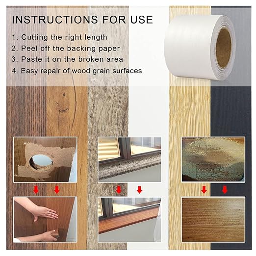 BOMEI PACK Wood Grain Repair Tape, Self Adhesive Repair Patch - Image 9