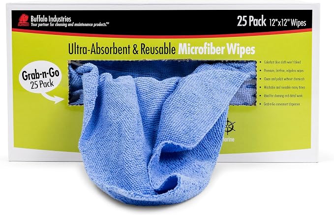 Buffalo 65102 Microfiber Cloths Economy Cleaning Cloths, Dispenser Wipes Box by BuffaloIndustries