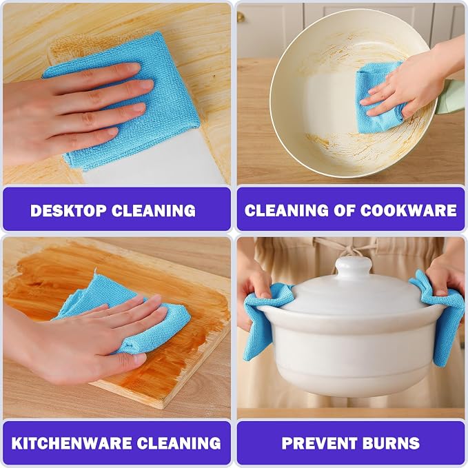 55 Pack Microfiber Cleaning Cloth Roll, Tear Away Reusable Towels, Ultra - Image 4