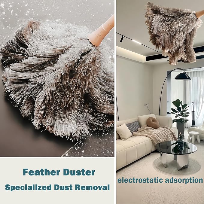 Ostrich Feather Duster for Cleaning-Furniture Dusters - Image 3