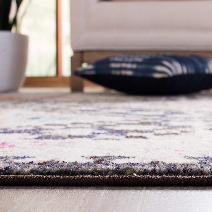 SAFAVIEH Area Rug 8x10 - Madison Collection - Large - Black & Yellow, Boho Diamond Distressed Design, Non-Shedding & Easy Cleaning, Ideal for Living Room, Bedroom, Office, Dining Space (MAD418Z)