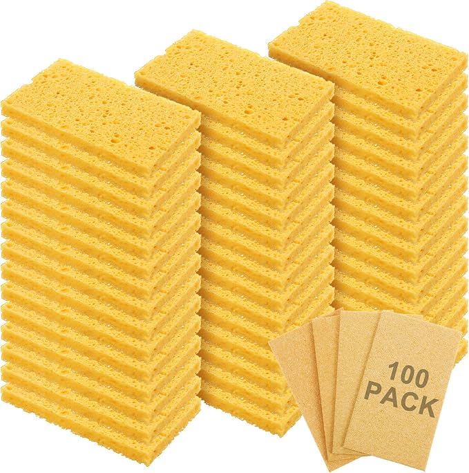 Zhengmy 100 Pieces Sponges Kitchen Compressed Sponges Bulk Natural Dish Sponge by Zhengmy