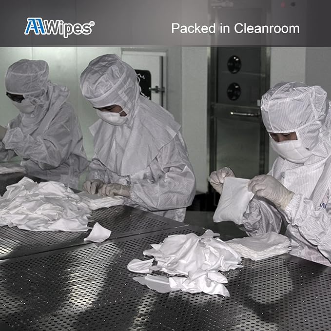 AAWipes Cleanroom Polyester Wipers 4"x4" Double Knit 100% Polyester Wipes Lint - Image 7