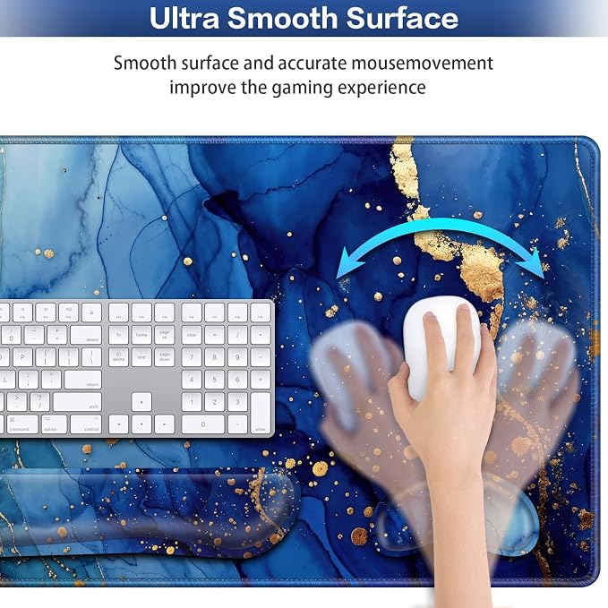 Desk Mat Blue, Large Gaming Mouse Pad - Image 4