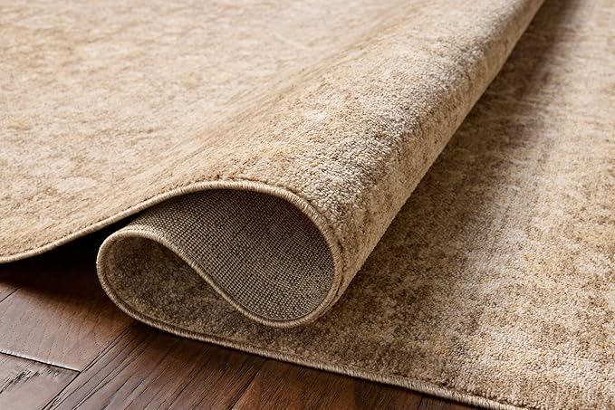 Loloi Chris Loves Julia Palma Collection PLM-01 Bark/Natural 2'-7" x 7'-6" Runner Rug Vintage Style Boho Living Room Bedroom Carpet