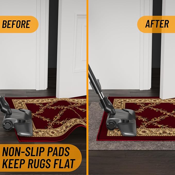 Ottomanson 8' x 12' Non-Slip Rug Pad Gripper 1/4 Inch Thick Dual Surface Felt + - Image 3