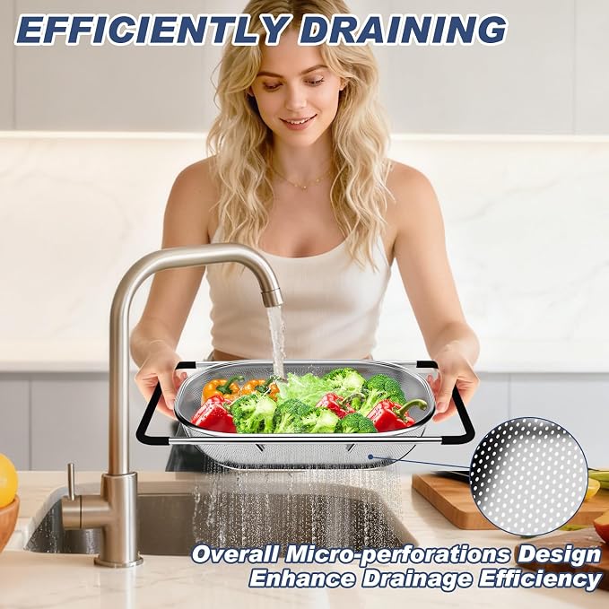 Over the Sink Colander, Expandable Strainers and Colanders - Image 5
