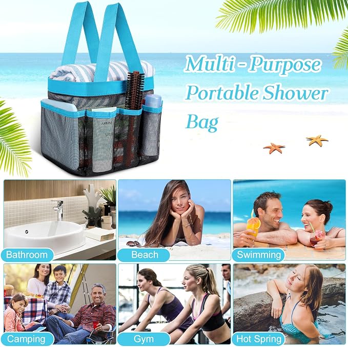 Hillban 4 Pcs Mesh Shower Caddy Portable Large Quick Dry Shower Caddy Basket - Image 7