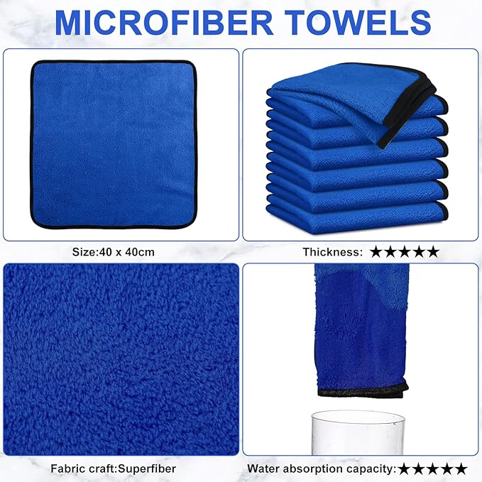 Tallew 40 Pcs Microfiber Towels 16 Inch x 16 Inch Microfiber Cloth Car Drying - Image 3