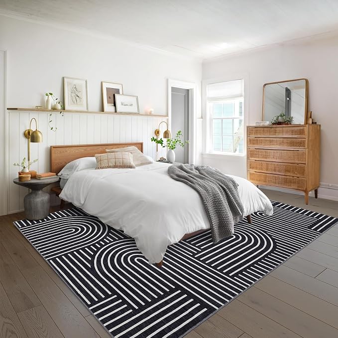 Washable Rug 4x6 Area Rugs for Living Room, Abstract Rug for Bedroom, Soft - Image 9