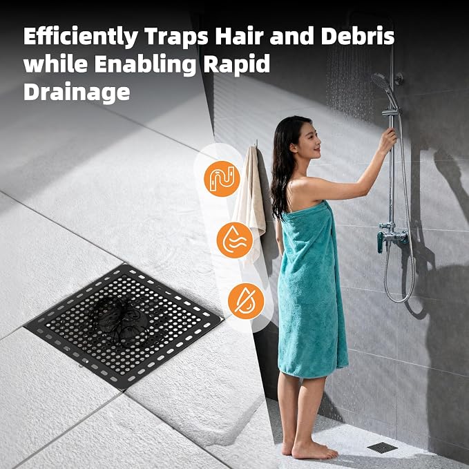 Hibbent Upgraded Shower Drain Hair Catcher, Shower Drain Cover - Image 9