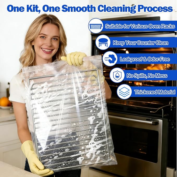 Palksky Oven Rack Cleaning Bags Kit, Reusable Soaking Bags - Image 7