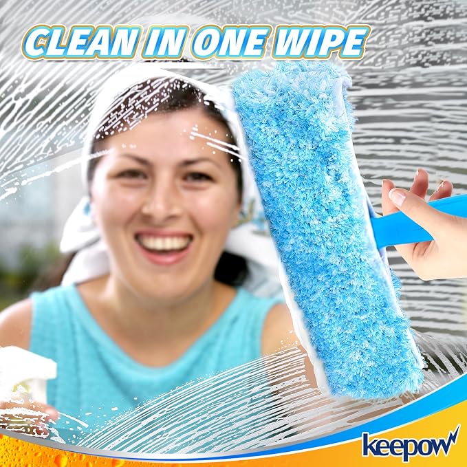 KEEPOW 10" Professional Microfiber Window Scrubber Refill Replacement Compatible - Image 7