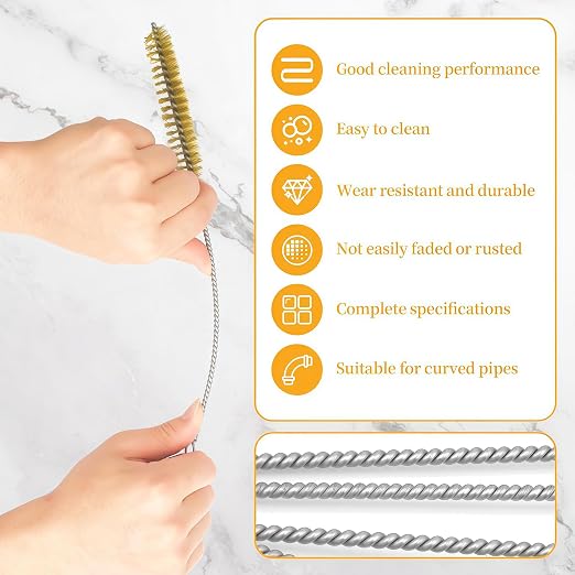 7 PCS Brass Wire Tube Brush Kit Wire Bottle Brushes, - Image 3