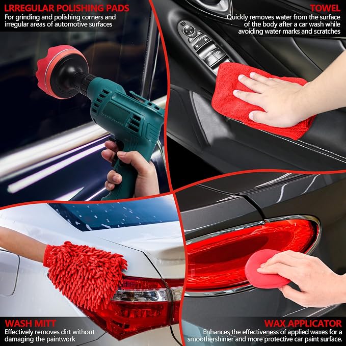32Pcs Car Detailing Kit, Auto Detailing Brush Set and Drill Brush Attachments - Image 6