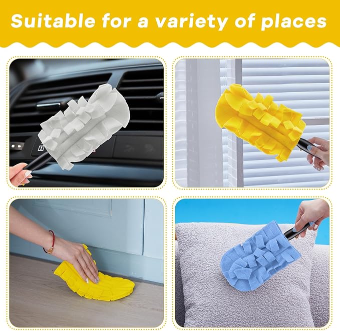 Zubebe 6 Pcs Duster Refill Reusable Fleece Duster Refills Feather Flat Dusters - Image 5