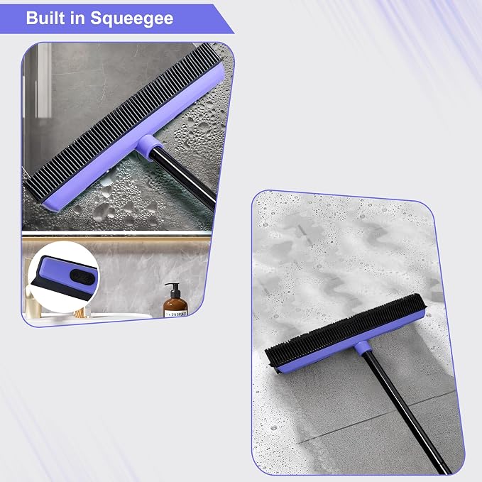 Carpet Brush for Pet Hair Remover, Rubber Broom for Pet Hair on Carpet - Image 2