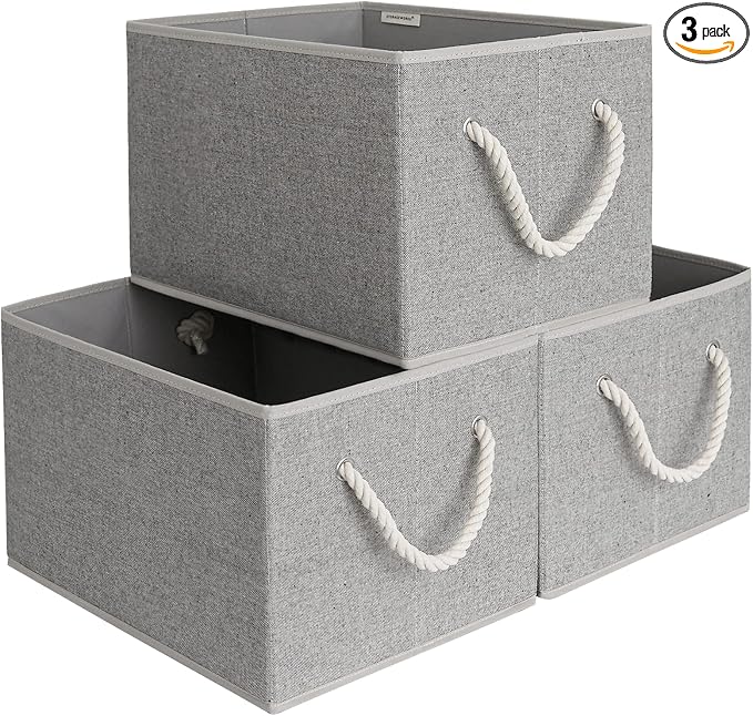 StorageWorks Storage Baskets for Shelves, Foldable Fabric Closet Storage Bins by StorageWorks