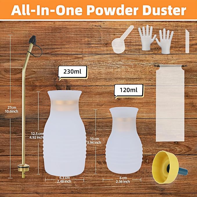 Diatomaceous Earth Duster, 230ml Large, Powder Duster Kit - Image 3