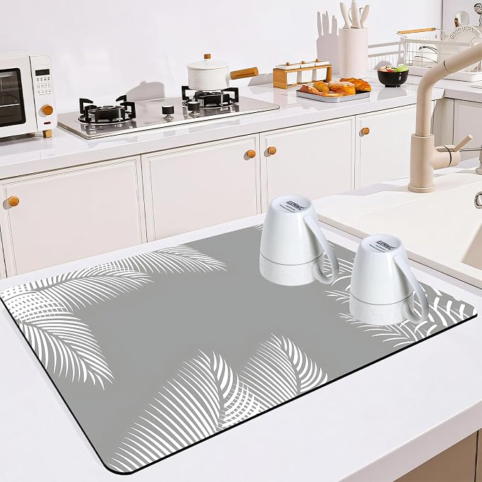 Dish Drying Mat for Multiple Usage. Super Absorbent, Easy clean, Quick dry by Mokiwala