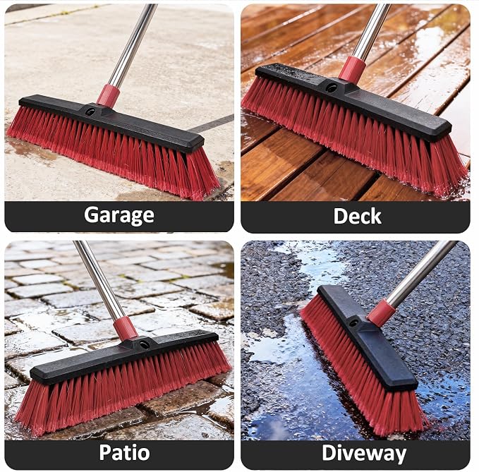 18” Push Broom with 70” Adjustable Handle - Image 6