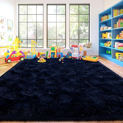 Area Rugs for Living Room, Soft Shaggy Carpets for Living Room, Fuzzy Rugs for Kids' Room, Perfect Decor for Modern Home Navy Blue 6x9 Feet