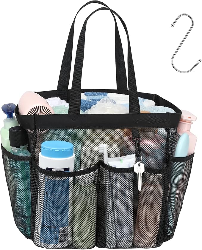 F-color Mesh Shower Caddy Portable, 8.3" Deeper Pockets Large Shower Caddy by F-color