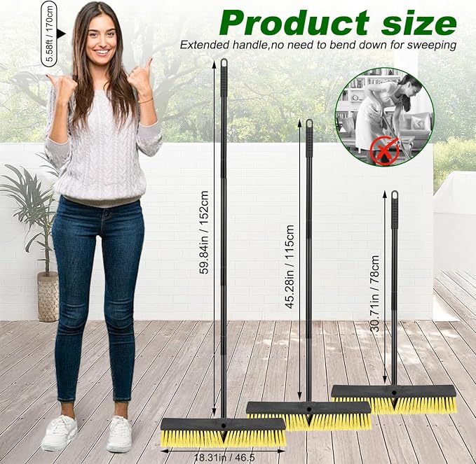 18 Inches Push Broom Outdoor- Heavy Duty Commercial Broom - Image 2