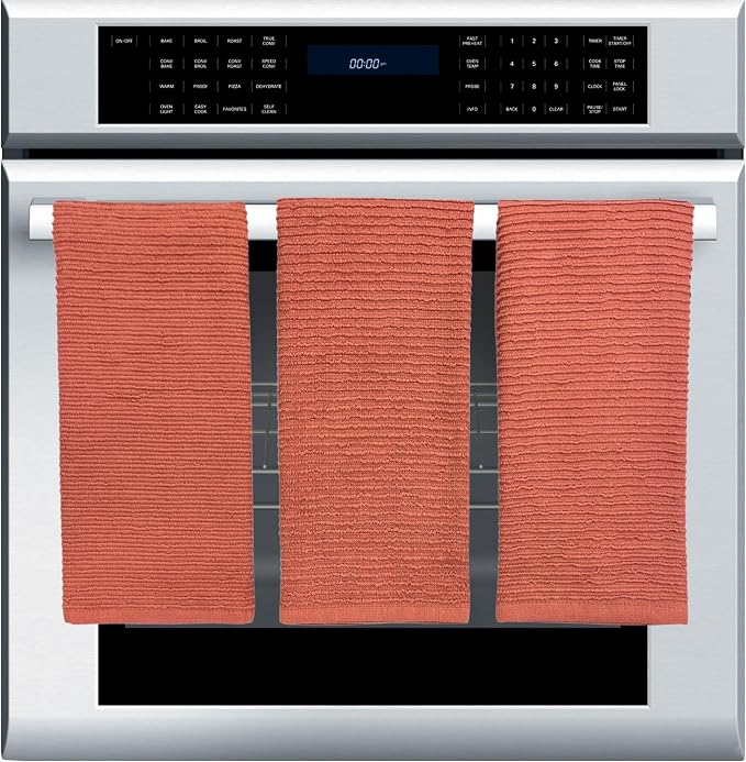 Serafina Home Peach Coral Salmon Kitchen Hand Dish Towels: Oversized 28" x 18" - Image 2