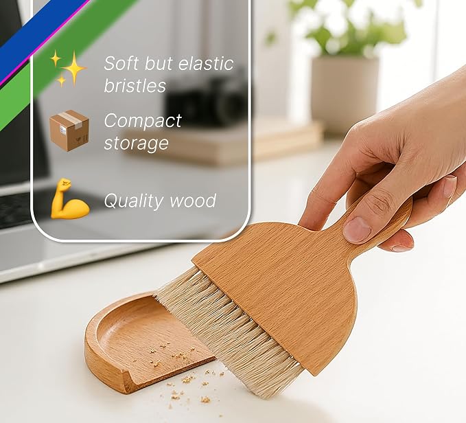 Desktop Table Dustpan and Brush Set - Image 3
