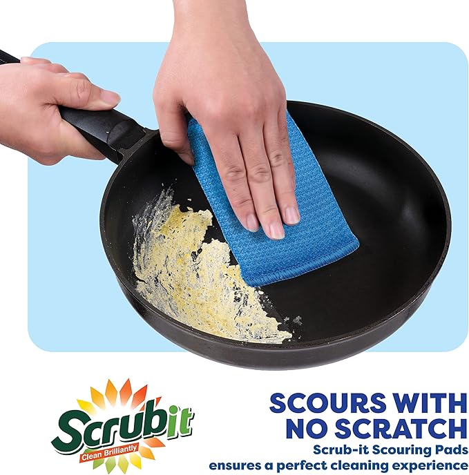 SCRUBIT Multi-Purpose Dish Scrub Sponge, Non Scratch Scouring Pads, Cleaning - Image 2