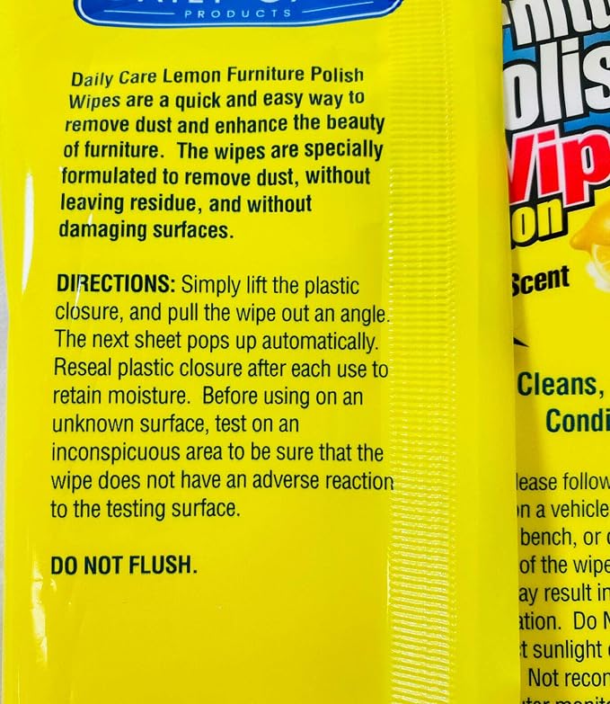 4 Pack - 42 Ct Lemon Scent Wood Furniture Polish Wipes Duster Cleaner - Dust & - Image 6