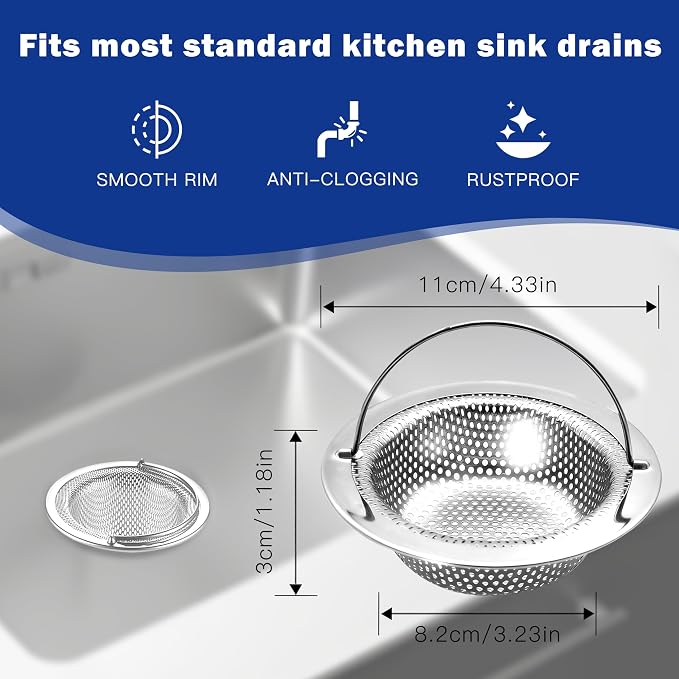 2 Pack Kitchen Sink Drain Strainer - Image 2