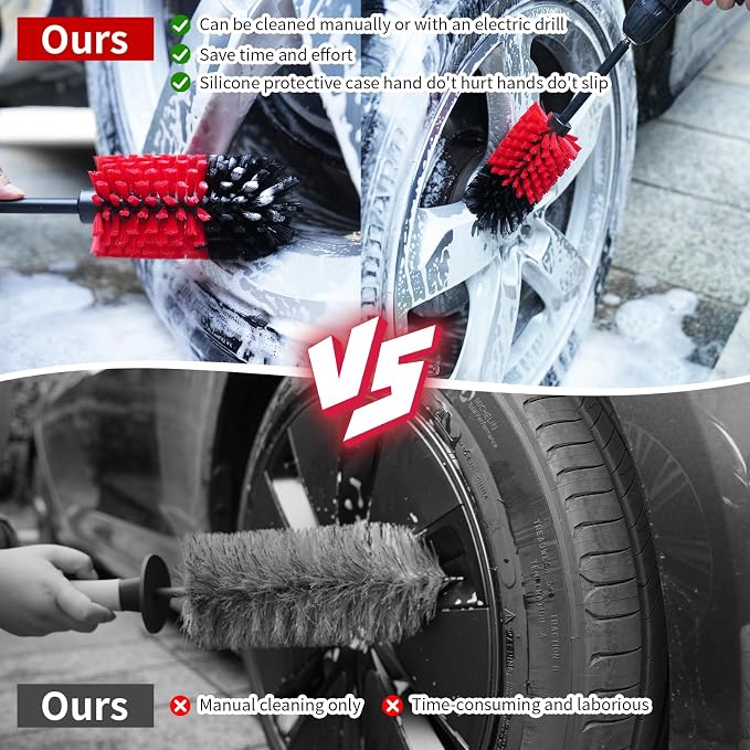 Wheel Brush, Soft Drill Wheel Cleaner Brush, Drill Brush - Image 2