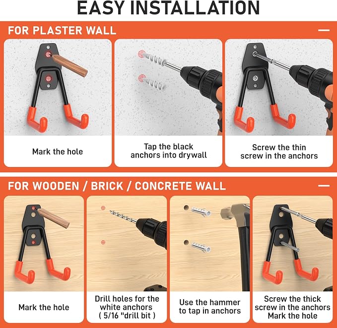 30 Pack Garage Hooks Heavy Duty, Rust-Resistant Solid Steel Wall Mount Hangers - Image 6