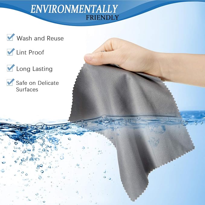 Frienda 100 Pieces Microfiber Cleaning Cloths 7 x 6 Inch Screen Microfiber - Image 4