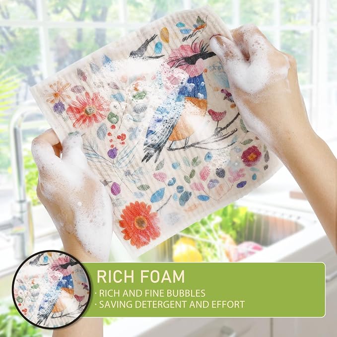 Swedish Dishcloths for Kitchen Reusable 6 Pack Kitchen Towels No Odor - Image 6