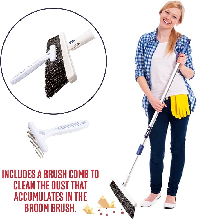 Candor Rotatable Push Broom | 63 Inch Long Lightweight Flexible Cleaning Brush - Image 5