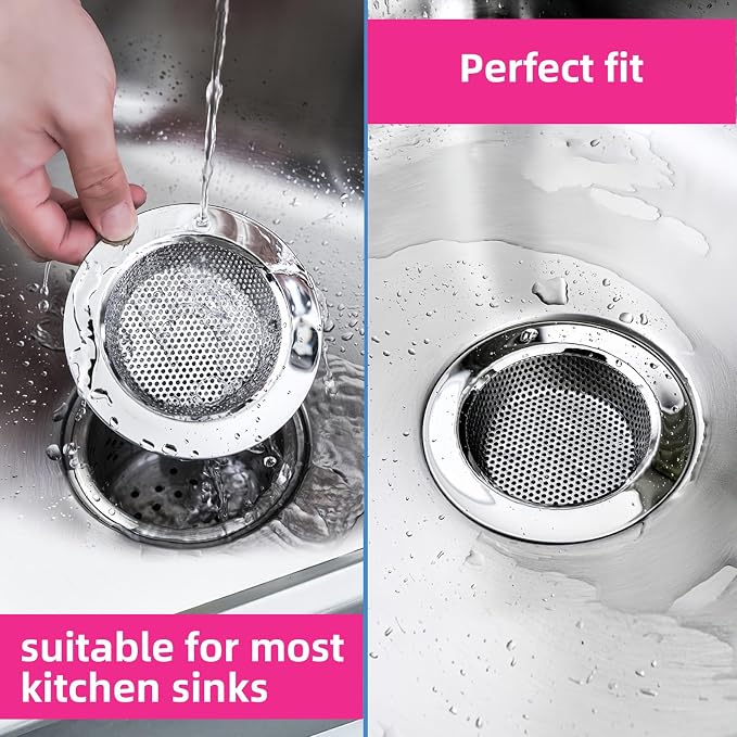 2 Packs Sink Strainer for Most Kitchen Sink Drain Basket, Upgraded Double-Layer - Image 5