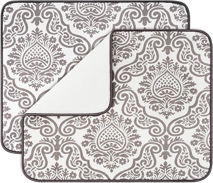 Subekyu Dish Drying Mats for Kitchen, Ultra Absorbent Microfiber Drying Mat by SUBEKYU