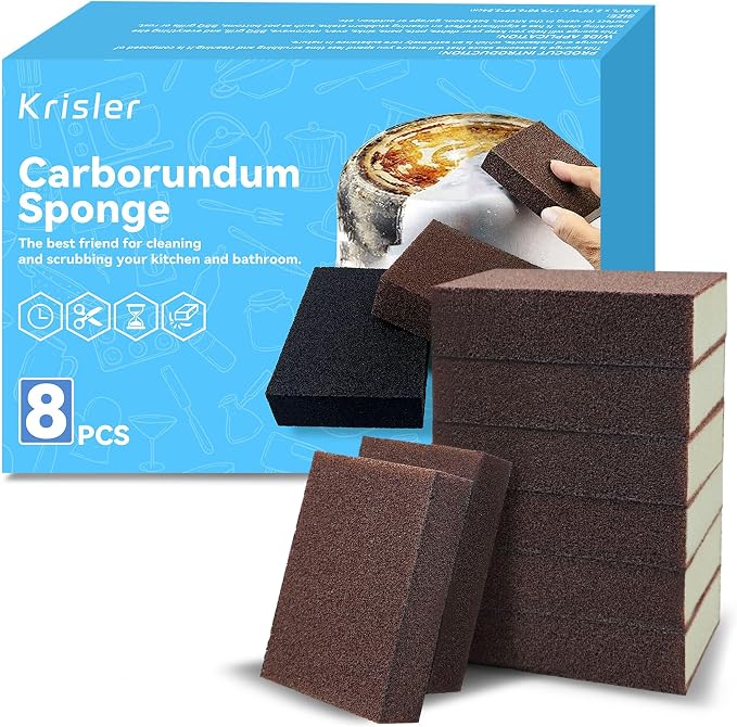 8pc Carborundum Sponge Nano Emery Sponges Caspian Stone Pot Clean Brush Rust by Kirsler