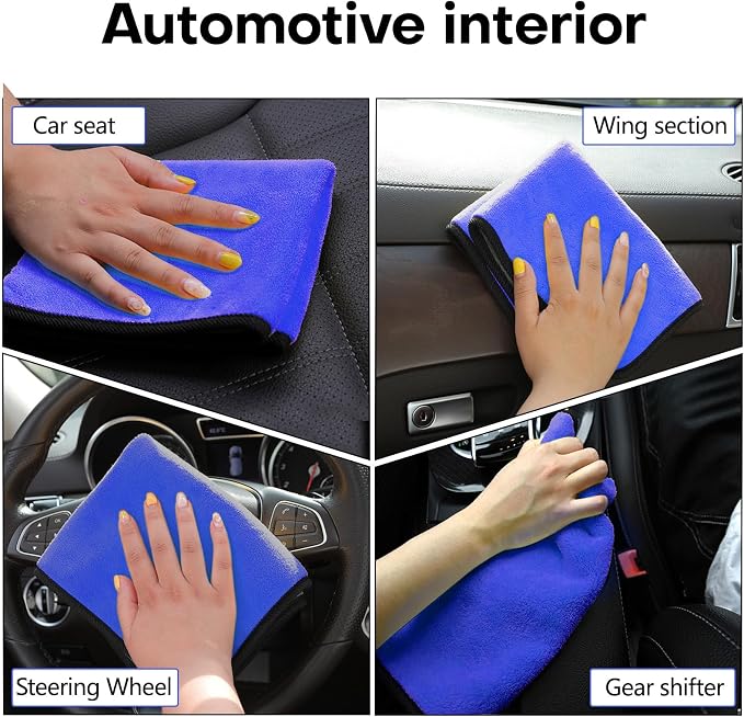Hovom 3PCS Car Microfiber Towels, 23.62"×11.81" Lint-free Microfiber Towels - Image 6