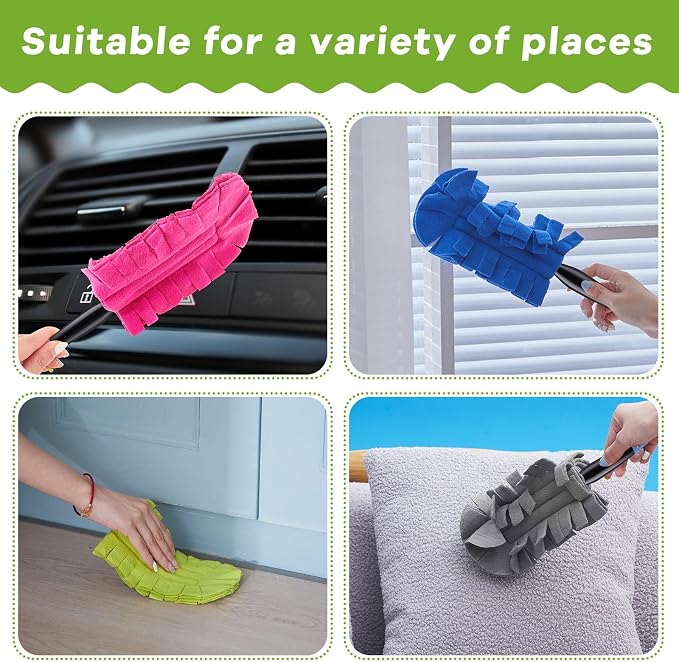 Zubebe 6 Pcs Duster Refill Reusable Fleece Duster Refills Feather Flat Dusters - Image 4