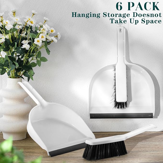 Zubebe 6 Pcs Mini Dustpan and Brush Set, Small Broom and Dustpan Set Small - Image 5