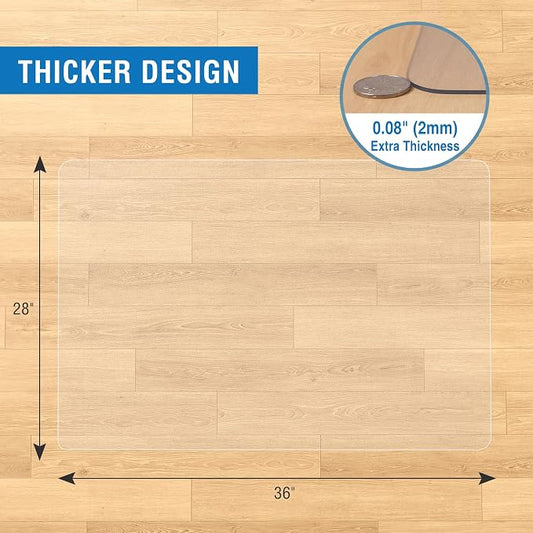 Clear Chair Mat, FUNMAT 36" x 28" Chair Mat - Image 2