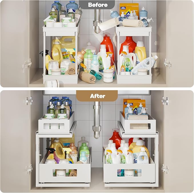 2 Pack 18.5IN-Depth Under Sink Organizer - Image 6