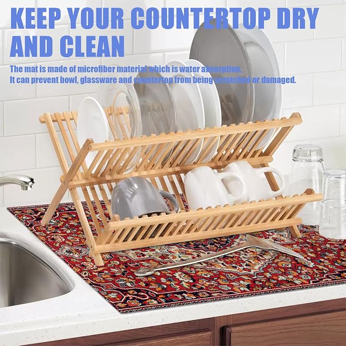Boho Vintage Ethnic Dish Drying Mat - Image 5